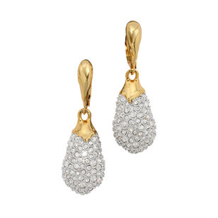 Solanales Crystal Pave Teardrop Leverback Earring