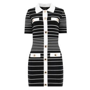 Kiersten Short Sleeve Metallic Knit Mini Dress