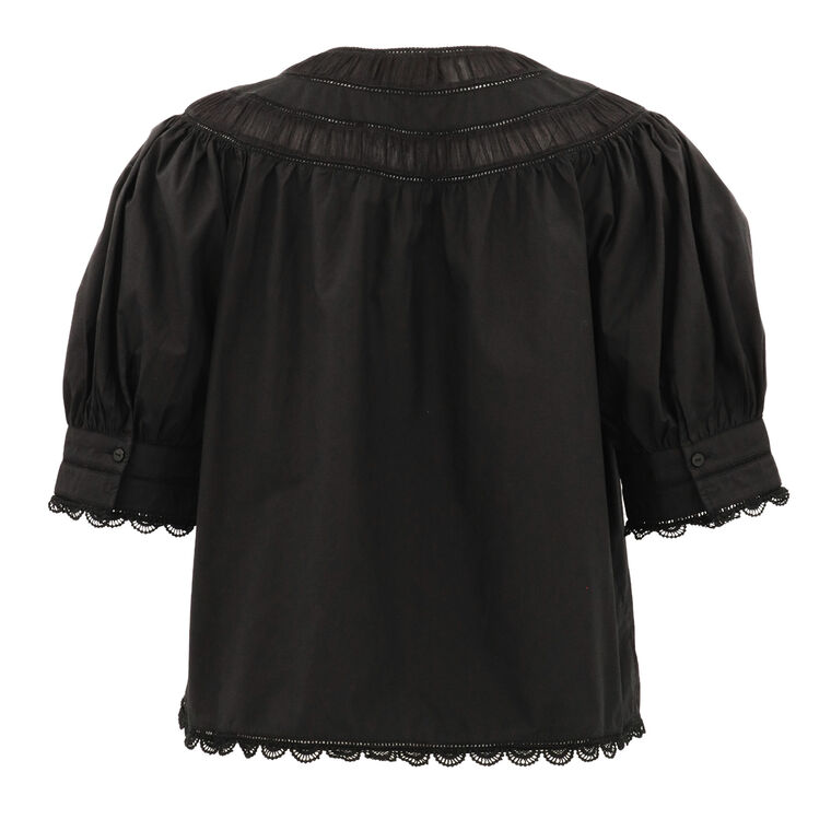 Dylan Puff Sleeve Poplin Top image number null