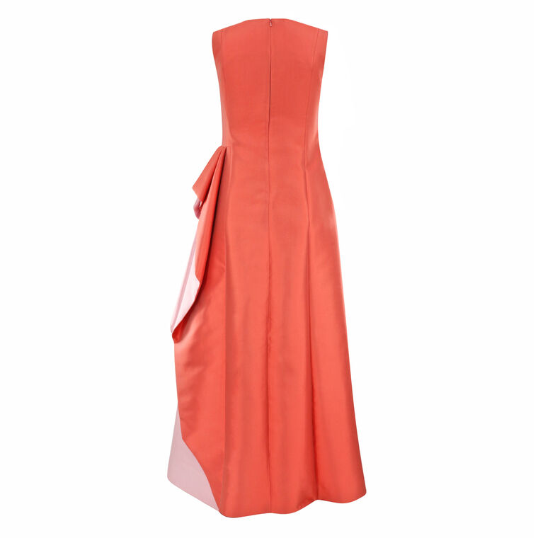 Sleeveless Silk Wool Cascade Gown image number null