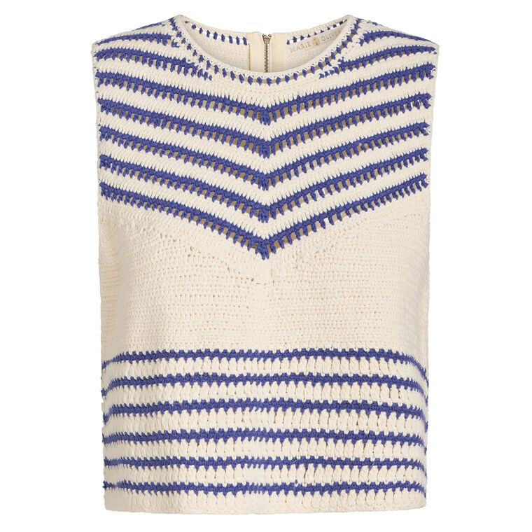 Cass Sleeveless Crochet Knit Top image number null