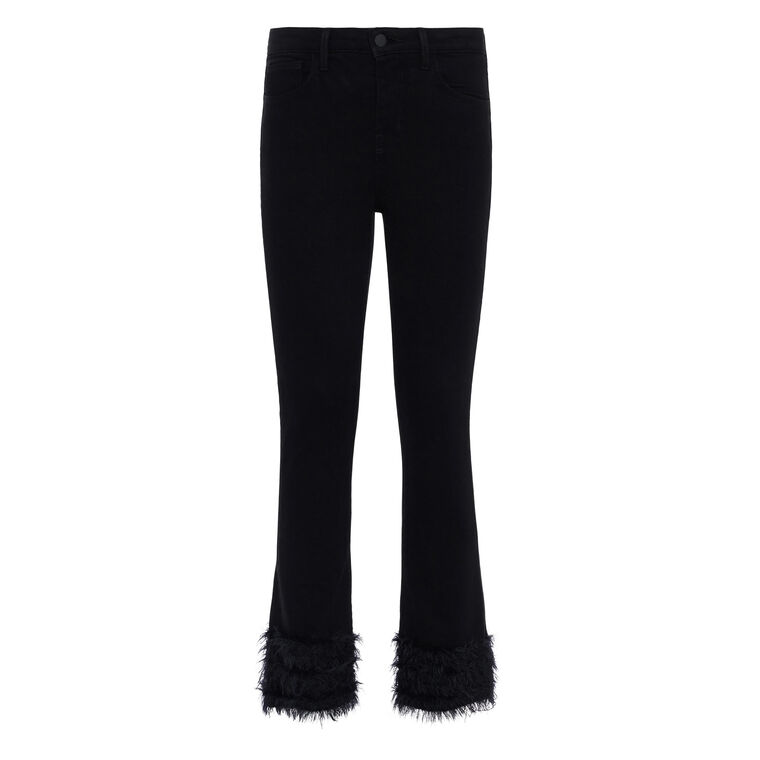 Tati High Rise Feather Trim Jean image number null