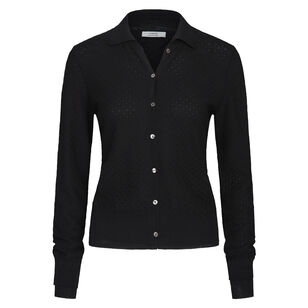 Italian Cotton-Blend Double Layer Mesh Cardigan