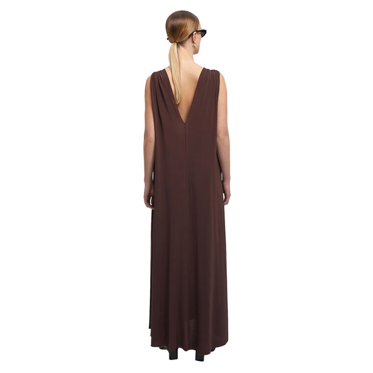 Doris Gathered Jersey Sleeveless Maxi Dress image number null
