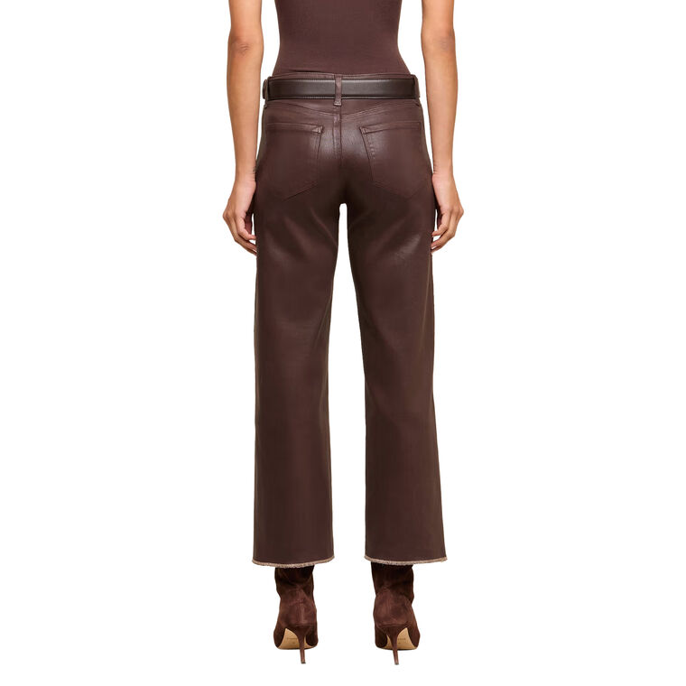 Wanda High-Rise Cropped Wide Leg Coated Jean image number null