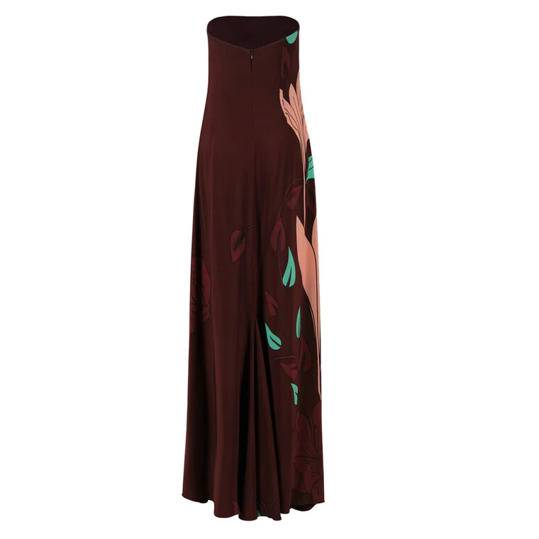Wine Petals Maxi Dress image number null