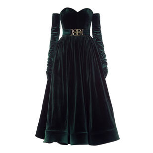 Inara Strapless Velvet Midi Dress