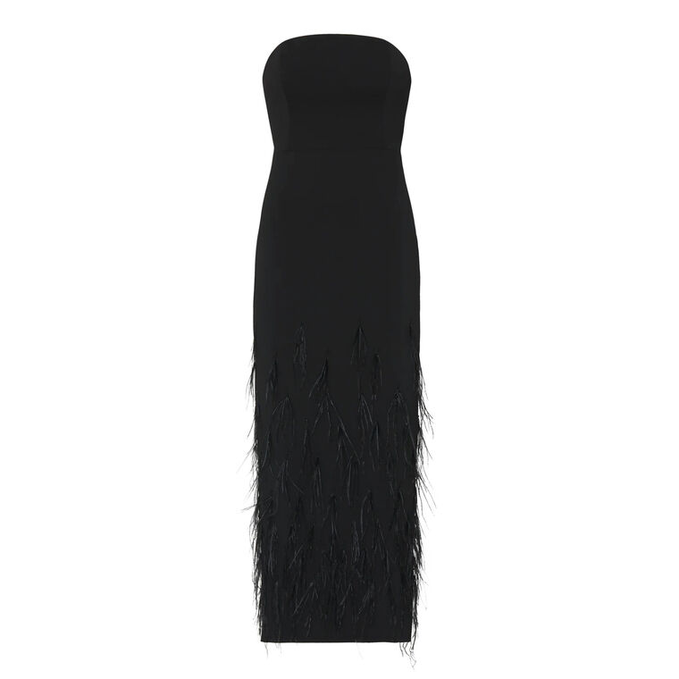 Shai Strapless Feather Dress image number null