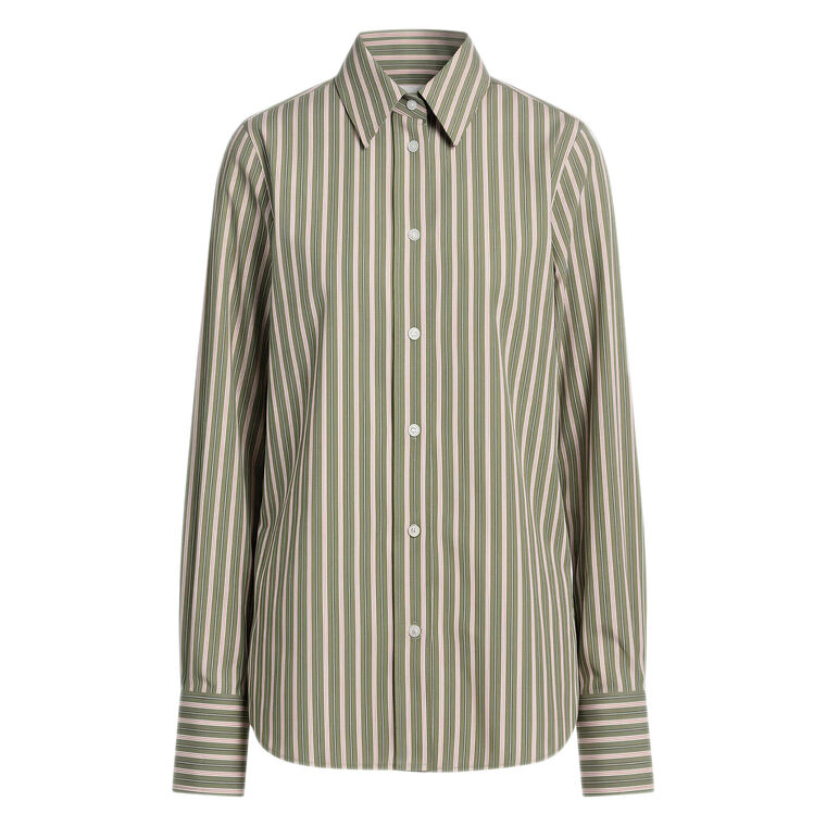 Long Sleeve Back Cascade Button Up Shirt image number null