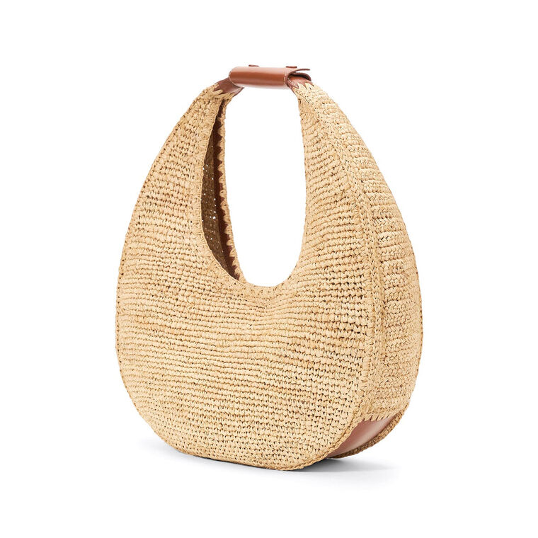 Large Raffia Moon Tote Bag image number null