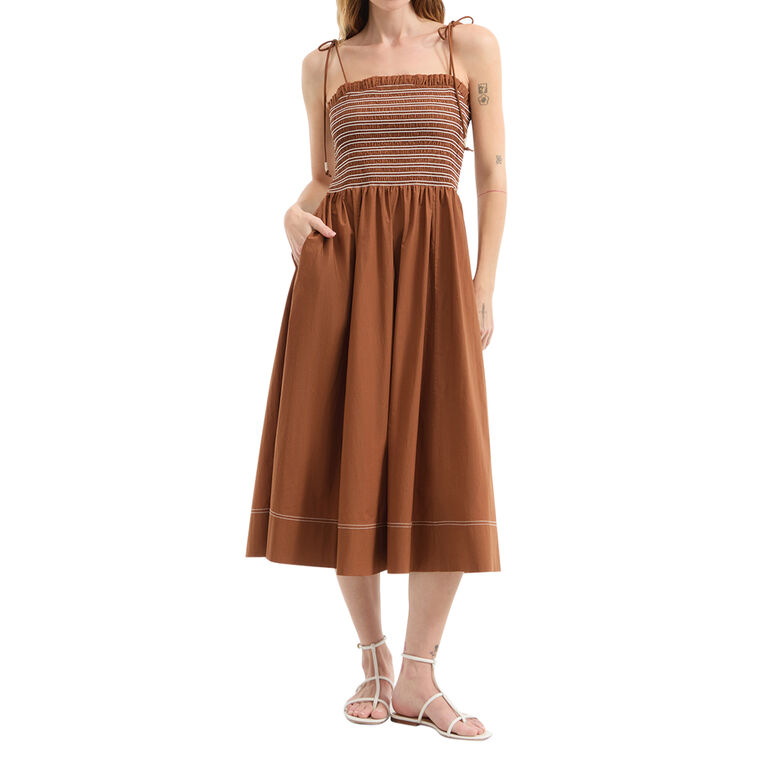 Kaela Sleeveless Smocked Midi Dress image number null
