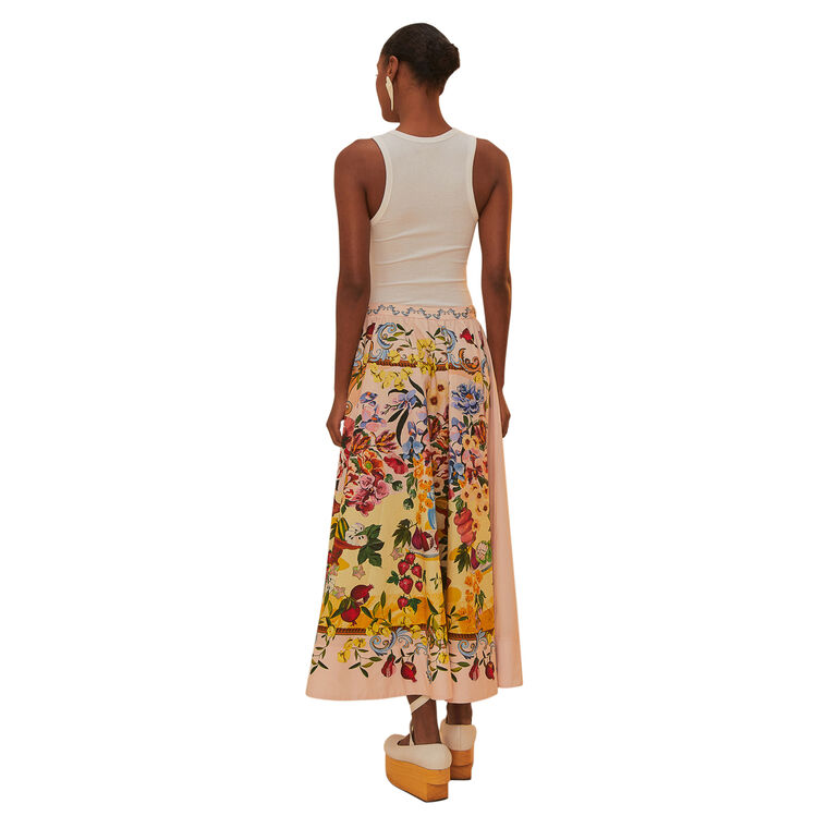 Garden Terrace Organic Cotton Midi Skirt image number null
