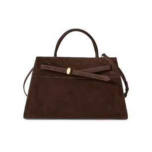 Large Suede Top Handle Dash Bag