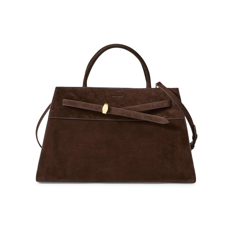 Large Suede Top Handle Dash Bag image number null