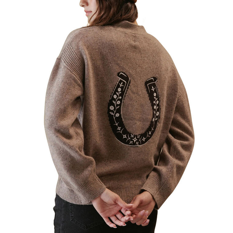 Noriko Cashmere Cardigan With Horse Shoe Graphic image number null