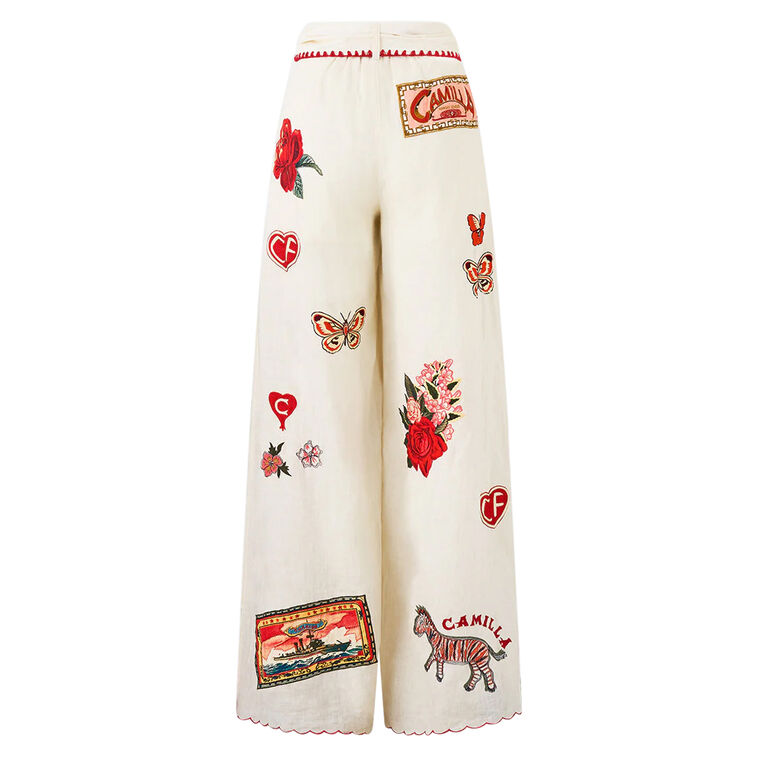 Scarf Belted Wide Leg Pant image number null