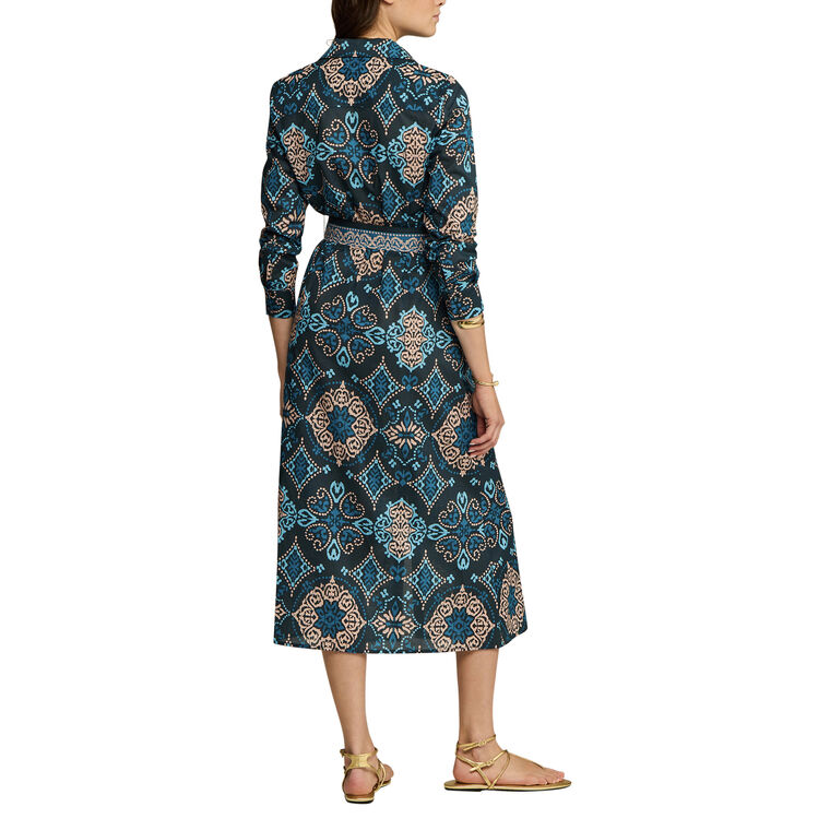 Bassa Belted Long Sleeve Midi Dress image number null