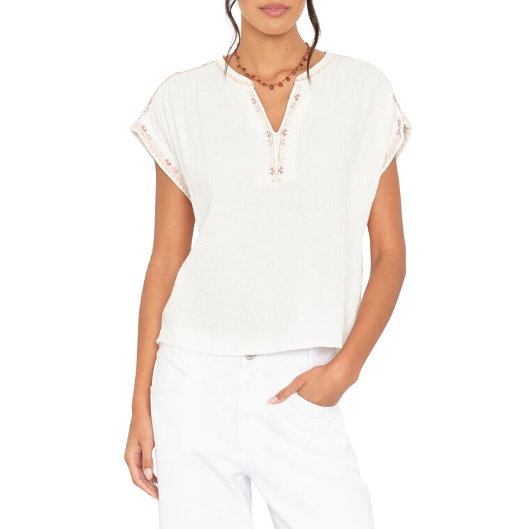 Danika Short Sleeve V-Neck Top image number null