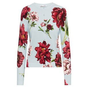 Long Sleeve Peony Printed Cardigan