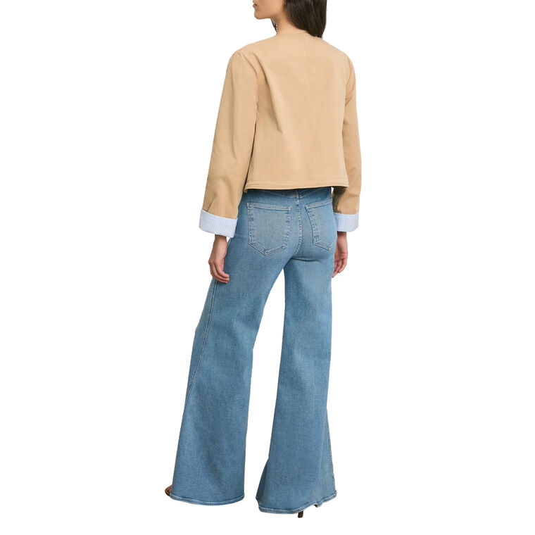 Gala Cropped Collarless Utility Jacket image number null