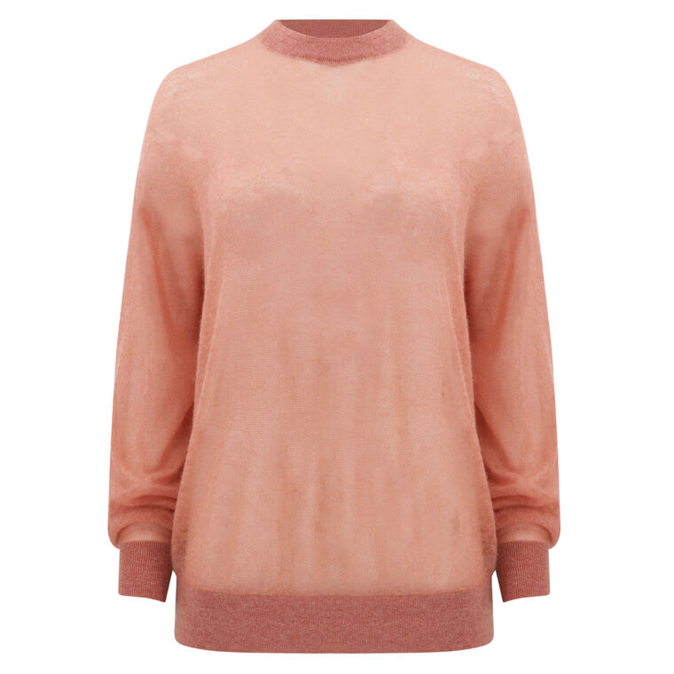 Sheer Sweater Crewneck Easy Pullover image number null