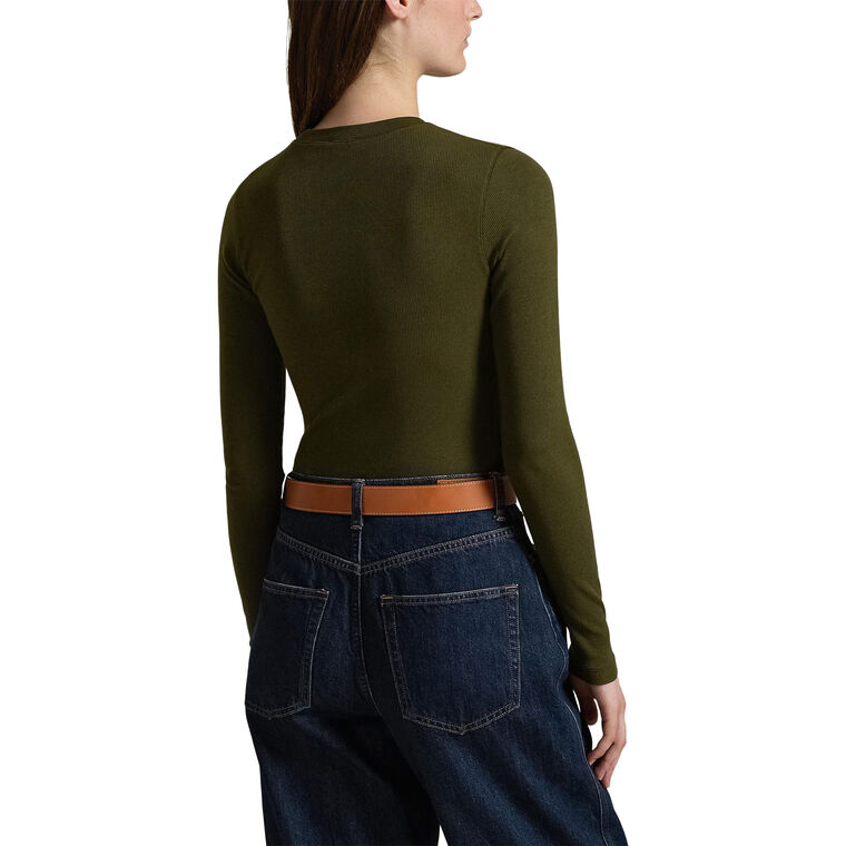 Ribbed Crewneck Long-Sleeve Tee image number null