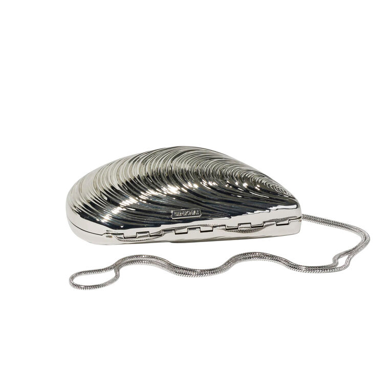 Bridget Mini Metal Oyster Shell Clutch image number null