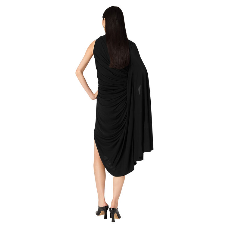 Viscose Jersey Draped Dress With Metal Frog image number null