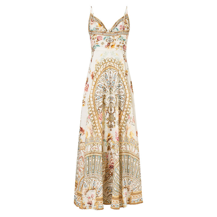 Sleeveless Long Dress With Tie Front image number null