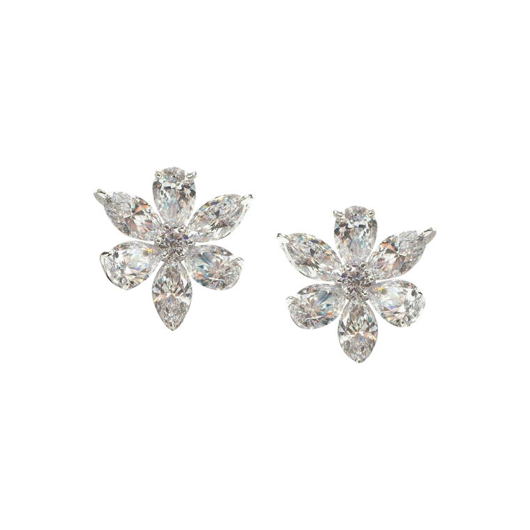 Marquise And Pear Flower Earrings image number null