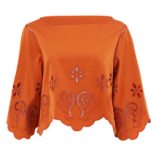 Seline Boatneck Embroidery Top