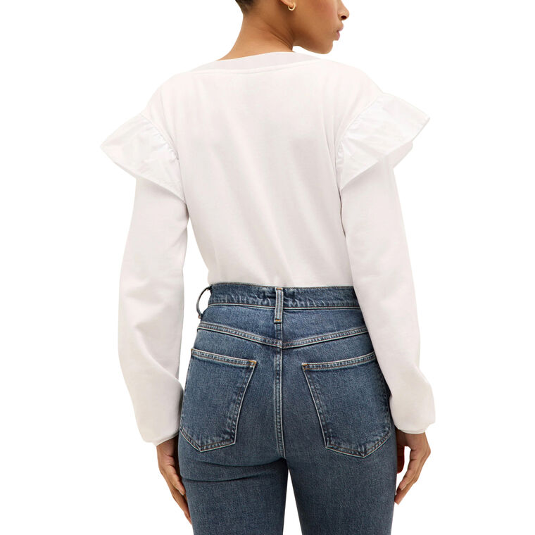 Houser Long Sleeve Ruffle Pullover image number null