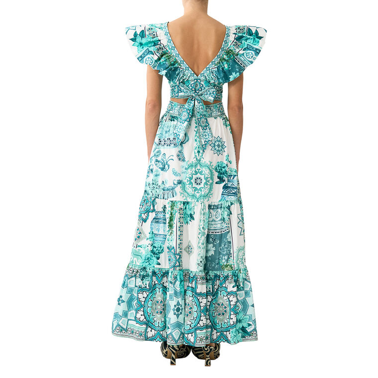 Short Sleeve Ruffle Wrap Top image number null