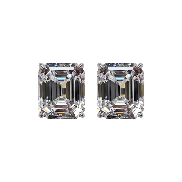 Radiant Rectangle Clip Studs With Vermeil image number null