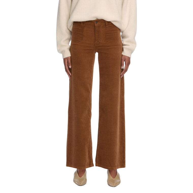 Le Slim Palazzo Modernist Pocket Corduroy Pant image number null