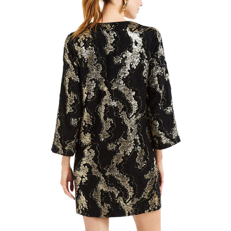 Ines Metallic Caftan Mini Dress image number null