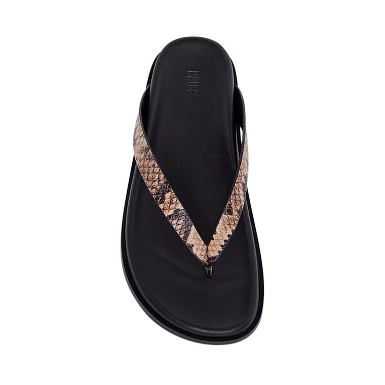 Zadie Python Flat Thong Sandal image number null
