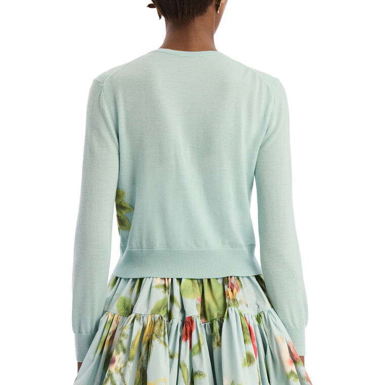 Dominican Mixed-Floral Threadwork Cardigan image number null