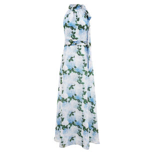 Kayla Tie-Neck Sleeveless Chiffon Gown