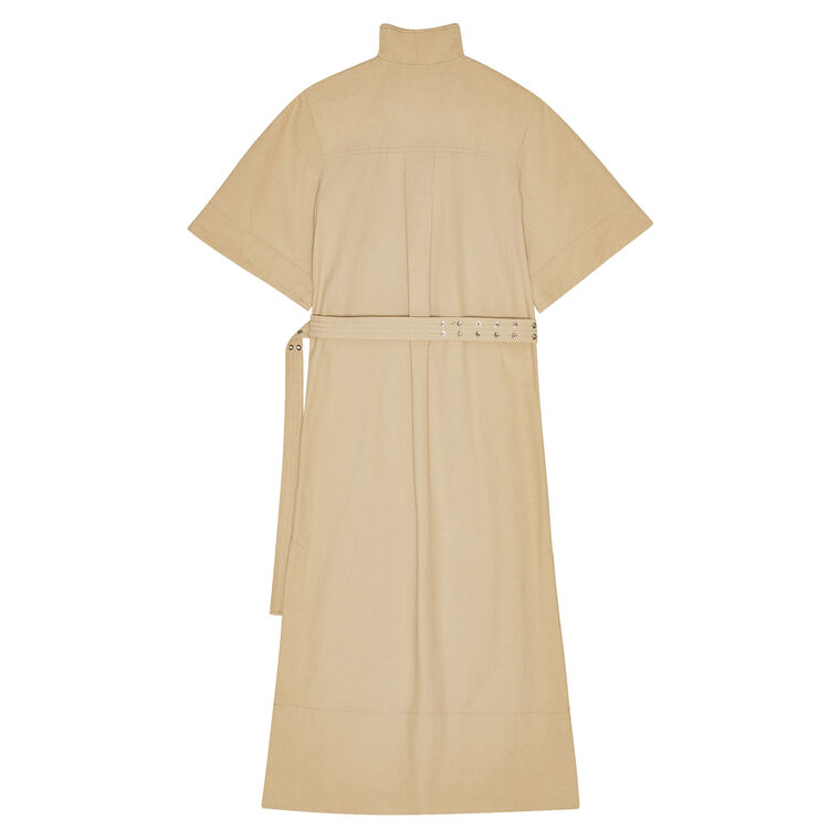Short Sleeve Stretch Cotton Midi Dress image number null