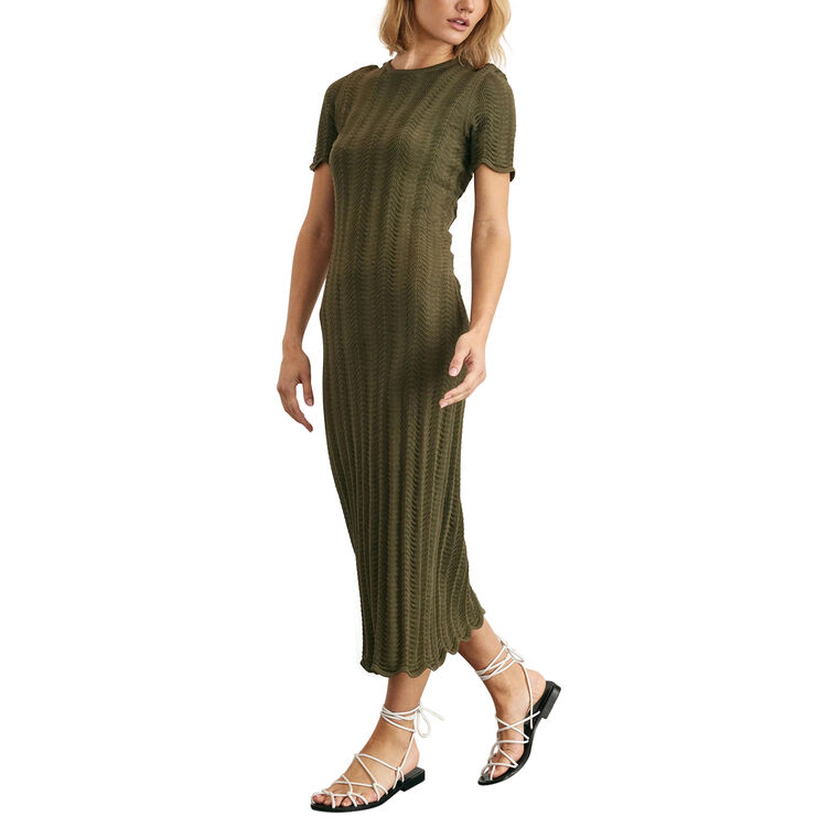 Leighton Short Sleeve Knit Midi Dress image number null