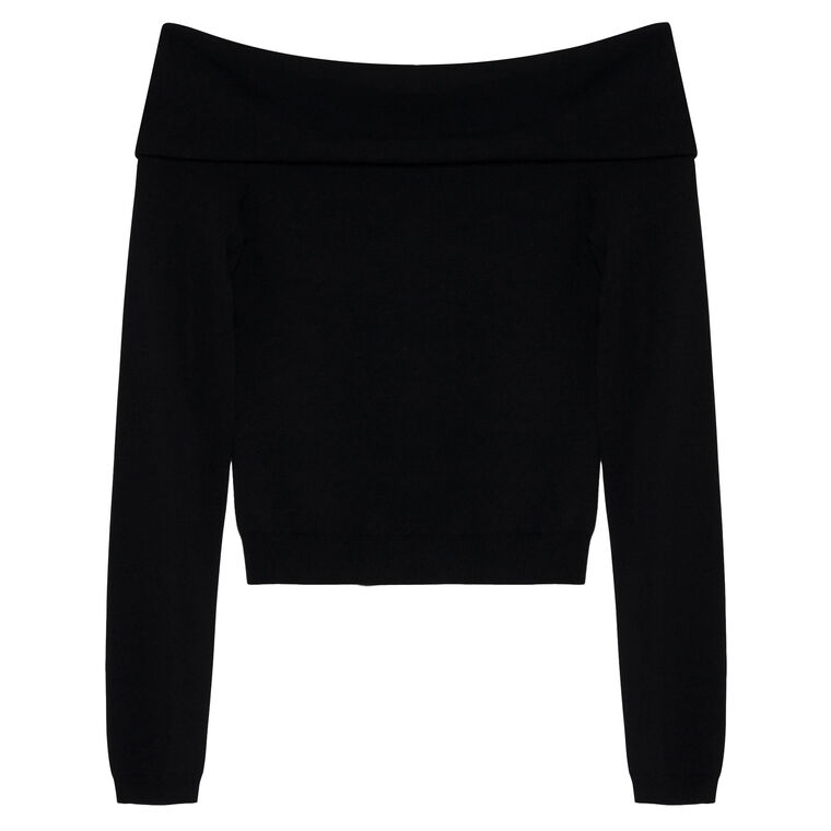 Delphia Off-Shoulder Merino Wool Sweater image number null