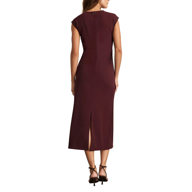 Kimberly Cap Sleeve Twist Knot Midi Dress image number null
