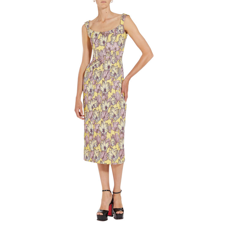 Nina Floral Brocade Corset Dress image number null