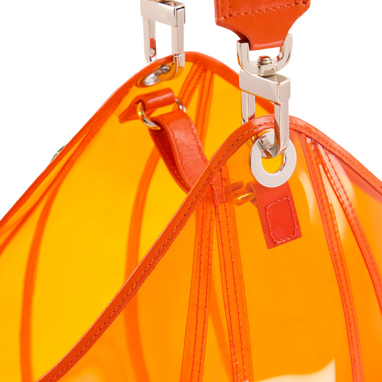 Transparent Bucket Bag With Leather Handle image number null