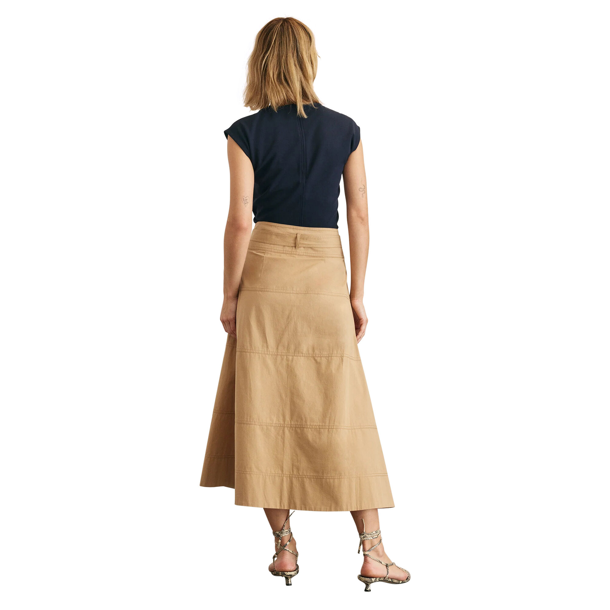 【hug your skin】Belted midi skirt Utility Skirt with Zip Chiffon Godet – 3.1 Phillip Lim