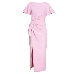 Emeline Short Sleeve Cinched Waist Midi Dress
