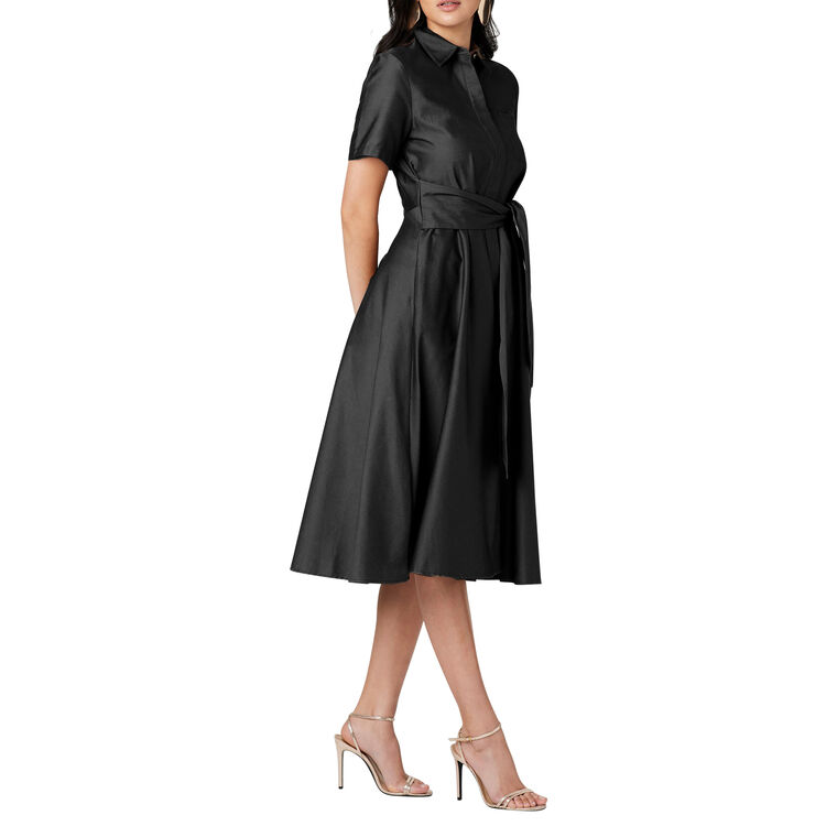 Megan Tie-Front Midi Shirt Dress image number null