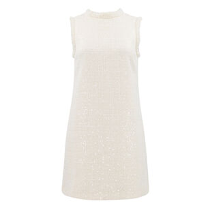 Boucle Pearl Trim Mini Dress