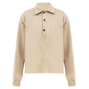 Elliot Long Sleeve Terry Cloth Polo Pullover